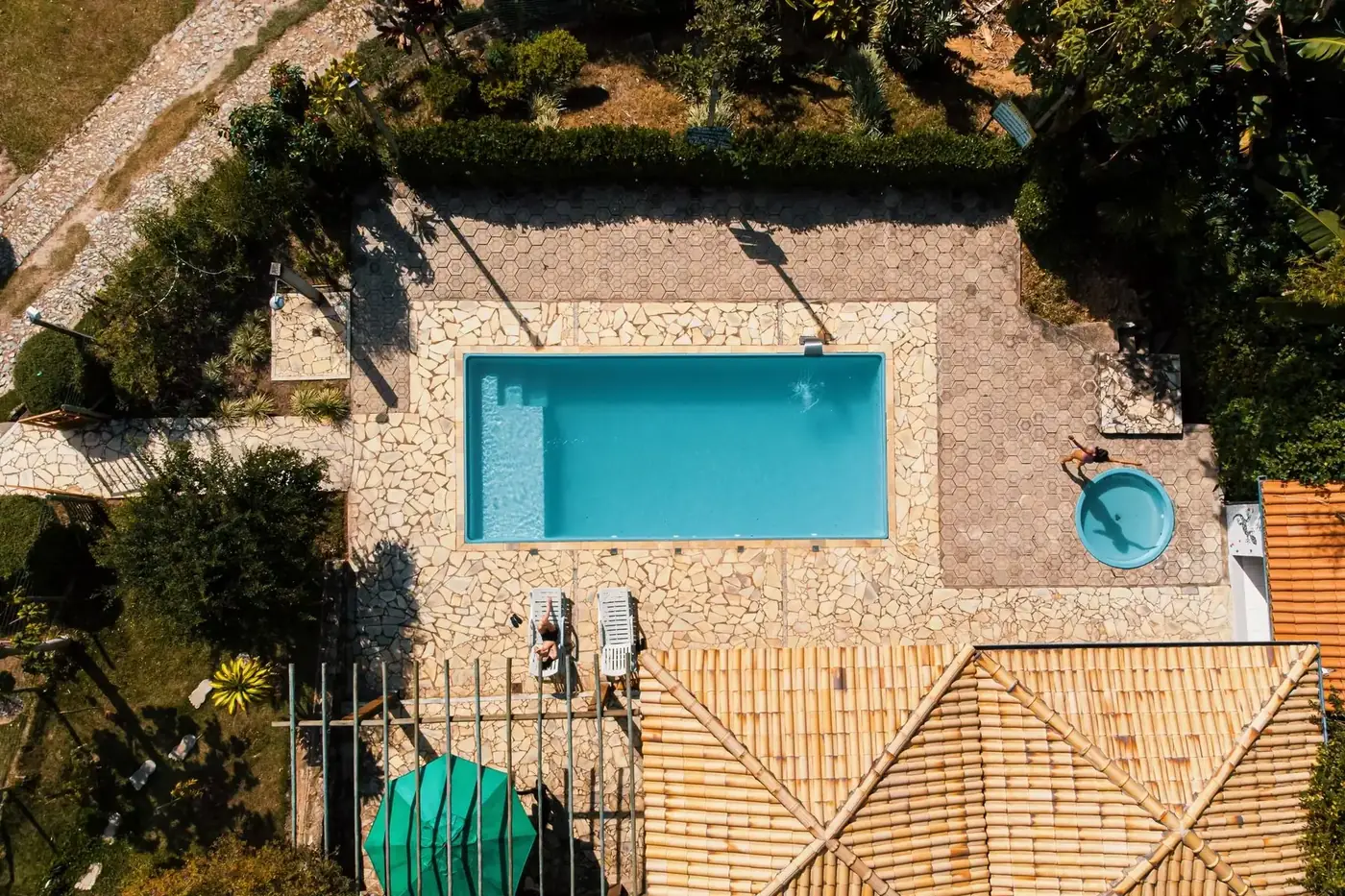 Piscina vista de cima